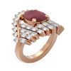 Image 1 : 10.48 ctw Ruby & Diamond Ring 18K Rose Gold