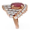 Image 2 : 10.48 ctw Ruby & Diamond Ring 18K Rose Gold