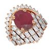 Image 3 : 10.48 ctw Ruby & Diamond Ring 18K Rose Gold