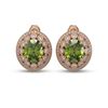 Image 1 : 14.61 ctw Tourmaline & Diamond Victorian Earrings 14K Rose Gold