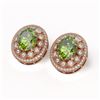 Image 2 : 14.61 ctw Tourmaline & Diamond Victorian Earrings 14K Rose Gold