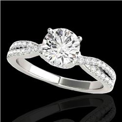 1.3 ctw Certified Diamond Solitaire Ring 10k White Gold