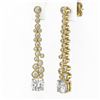 Image 3 : 2.5 ctw Cushion Cut Diamond Designer Earrings 18K Yellow Gold