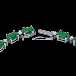 71.85 ctw Emerald & VS/SI Diamond Eternity Necklace 10k White Gold