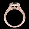 Image 2 : 1.7 ctw Certified VS Black Diamond Solitaire Halo Ring 10k Rose Gold