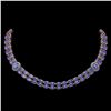 Image 1 : 36.19 ctw Tanzanite & Diamond Necklace 14K Rose Gold
