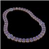 Image 2 : 36.19 ctw Tanzanite & Diamond Necklace 14K Rose Gold