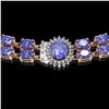 Image 3 : 36.19 ctw Tanzanite & Diamond Necklace 14K Rose Gold
