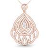 Image 1 : 2 ctw Micro Pave VS/SI Diamond Designer Necklace 14k Rose Gold