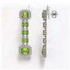 Image 2 : 10.88 ctw Peridot & Diamond Earrings 14K White Gold