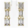 Image 2 : 2.24 ctw Emerald Cut Diamond Earrings 18K Yellow Gold