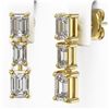 Image 3 : 2.24 ctw Emerald Cut Diamond Earrings 18K Yellow Gold