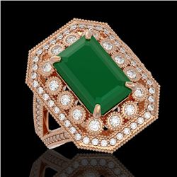 7.11 ctw Certified Emerald & Diamond Victorian Ring 14K Rose Gold