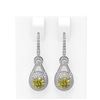 Image 1 : 3.92 ctw Fancy Yellow Diamond Earrings 18K White Gold