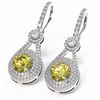 Image 3 : 3.92 ctw Fancy Yellow Diamond Earrings 18K White Gold