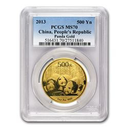 2013 China 1 oz Gold Panda MS-70 PCGS