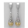 Image 1 : 1.84 ctw Diamond & Pearl Earrings 18K White Gold