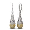 Image 2 : 1.84 ctw Diamond & Pearl Earrings 18K White Gold