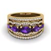 Image 1 : 2.25 ctw Amethyst & Micro Pave VS/SI Diamond Designer Ring 10k Yellow Gold