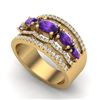 Image 2 : 2.25 ctw Amethyst & Micro Pave VS/SI Diamond Designer Ring 10k Yellow Gold