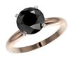 Image 2 : 2.59 ctw Fancy Black Diamond Solitaire Engagment Ring 10k Rose Gold