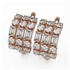 Image 1 : 6.3 ctw Emerald Cut Diamond Designer Earrings 18K Rose Gold