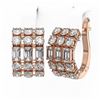 Image 3 : 6.3 ctw Emerald Cut Diamond Designer Earrings 18K Rose Gold