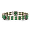 Image 1 : 21.83 ctw Emerald & Diamond Bracelet 14K Rose Gold