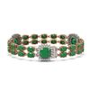 Image 2 : 21.83 ctw Emerald & Diamond Bracelet 14K Rose Gold