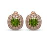 Image 1 : 13.69 ctw Tourmaline & Diamond Victorian Earrings 14K Rose Gold