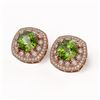 Image 2 : 13.69 ctw Tourmaline & Diamond Victorian Earrings 14K Rose Gold