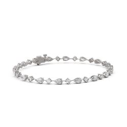 6.24 ctw Pear Cut Diamond Designer Bracelet 18K White Gold