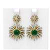 Image 1 : 6.23 ctw Emerald & Diamond Earrings 18K Yellow Gold