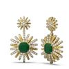 Image 2 : 6.23 ctw Emerald & Diamond Earrings 18K Yellow Gold