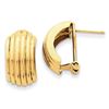 Image 2 : 14k Solid Gold Polished Fancy Omega Back Post Earrings