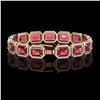 Image 2 : 36.51 ctw Tourmaline & Diamond Micro Pave Halo Bracelet 10k Rose Gold