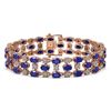Image 1 : 17.74 ctw Sapphire & Diamond Row Bracelet 10K Rose Gold