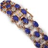Image 3 : 17.74 ctw Sapphire & Diamond Row Bracelet 10K Rose Gold