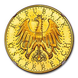1927 Austria Gold 100 Schilling PL-65 NGC