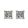 Image 1 : 1 ctw Certified VS/SI Quality Princess Diamond Stud Earrings 10k Rose Gold