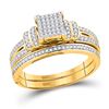 Image 1 : 10kt Yellow Gold Round Diamond Bridal Wedding Engagement Ring Band Set 1/3 Cttw
