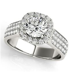 1.8 ctw Certified VS/SI Diamond Halo Ring 18k White Gold