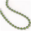 Image 2 : 48.14 ctw Peridot & Diamond Micro Pave Halo Necklace 10k White Gold
