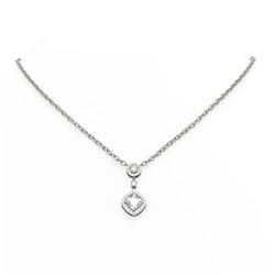 1.67 ctw Cushion Diamond Necklace 18K White Gold