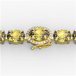 29 ctw Citrine & VS/SI Diamond Micro Pave Bracelet 14k Yellow Gold