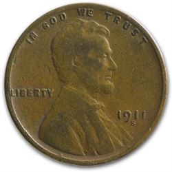 1911-S Lincoln Cent VG