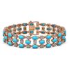 Image 1 : 11.86 ctw Turquoise & Diamond Row Bracelet 10K Rose Gold