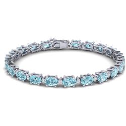 25.8 ctw Sky Blue Topaz & VS/SI Diamond Eternity Bracelet 10k White Gold