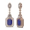 Image 2 : 16.57 ctw Sapphire & Diamond Earrings 18K Rose Gold