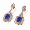 Image 3 : 16.57 ctw Sapphire & Diamond Earrings 18K Rose Gold